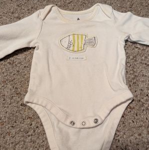 Baby gap long sleeve snap onesie "F is for FISH"
